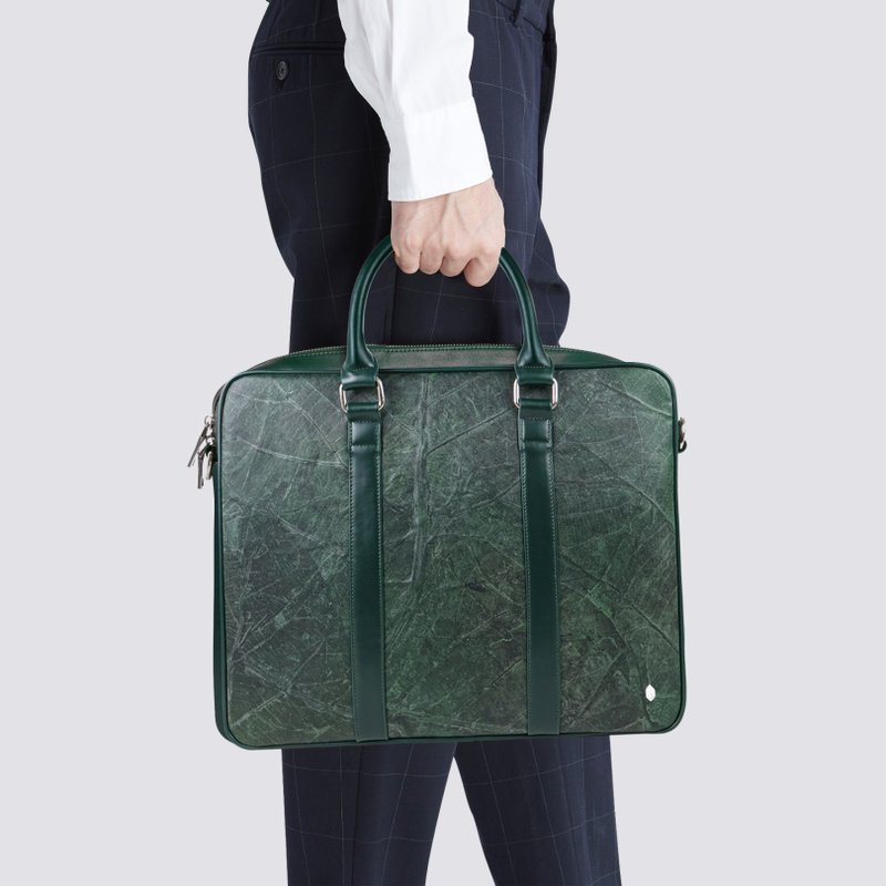 กระเป๋าใส่เอกสาร สีเขียว (Cambridge briefcase) 電腦包 軍綠 - กระเป๋าเอกสาร - พืช/ดอกไม้ สีเขียว