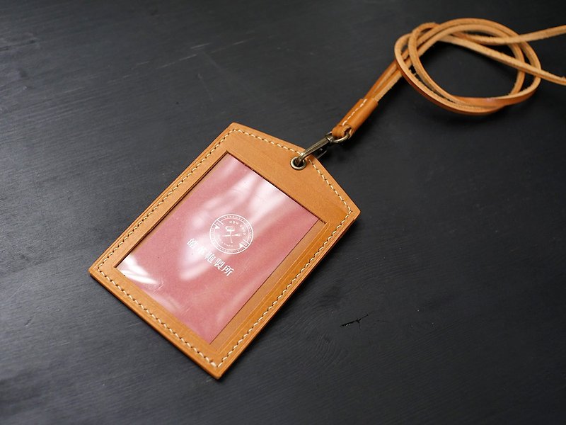 [Christmas Offer] [Enlarged Window] Straight Identification Card-Camel - ID & Badge Holders - Genuine Leather 
