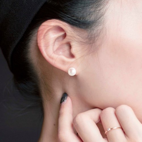 Olivia Yao Jewellery 【送禮首選最佳禮物】經典百搭 天然珍珠7mm純銀 耳釘/耳環