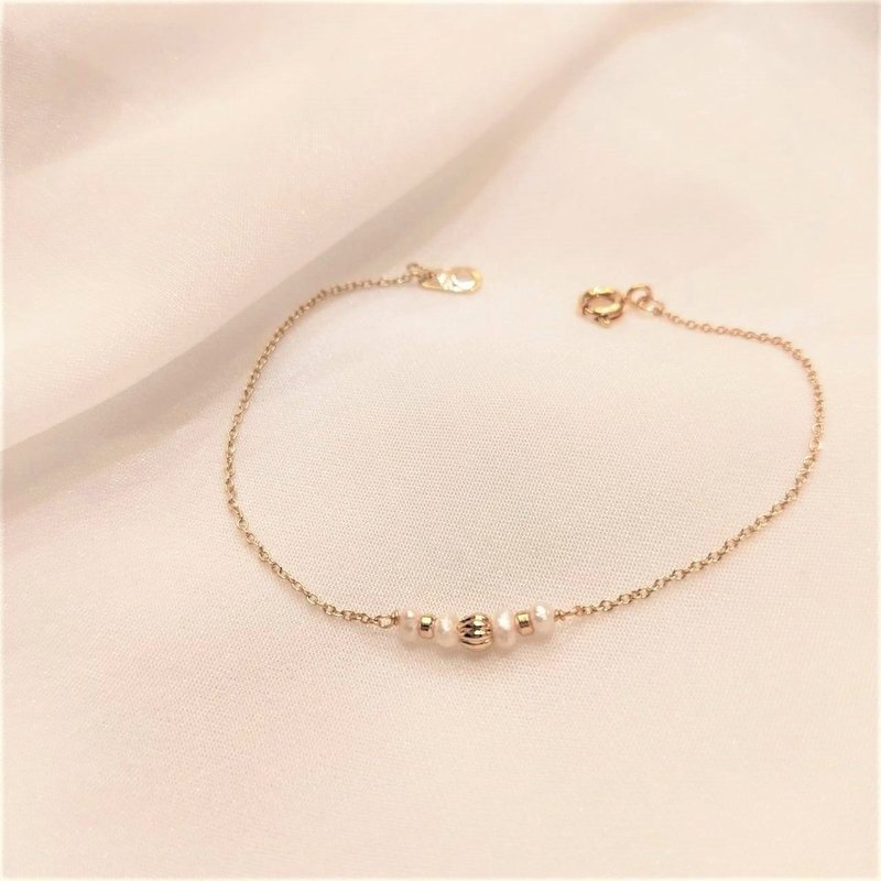 │輕奢 │不當灰姑娘 • 金南瓜 • 珍珠手鍊 • 14KGF - 手鍊/手環 - 其他金屬 