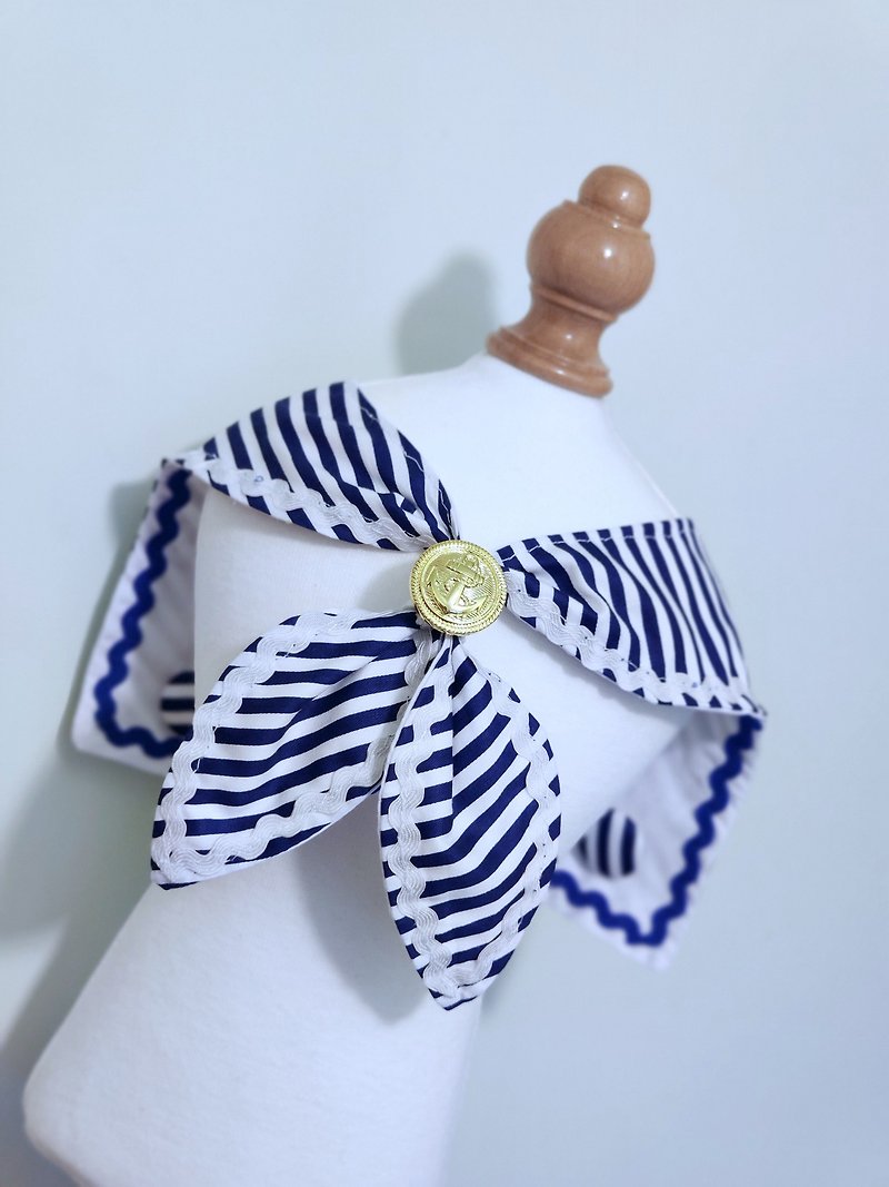 棉．麻 寵物衣服 多色 - 雙面 水手裝 造型 寵物圍巾/頸飾  Sailor Marine