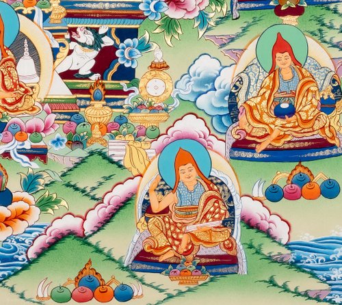 ショップレビュー ランキング チベットの十六羅漢タンカ絵画 家の装飾用 - ショップ Boudha 額縁