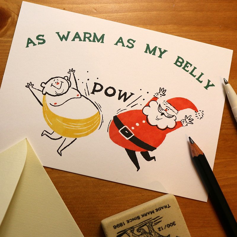 As warm as Maitreya and Santa’s belly - การ์ด/โปสการ์ด - กระดาษ ขาว