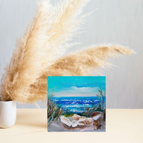 キャンバスに海油絵、貝殻絵、細密画布面海洋油絵、貝殼繪絵