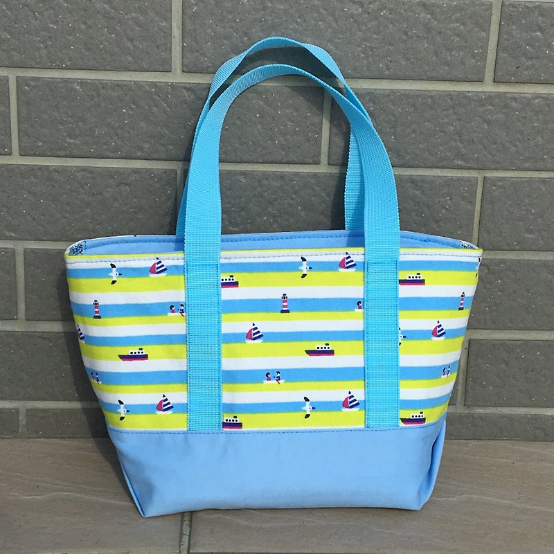 Bao cold insulation lunch bag \ portable zipper totes - Handbags & Totes - Cotton & Hemp Blue