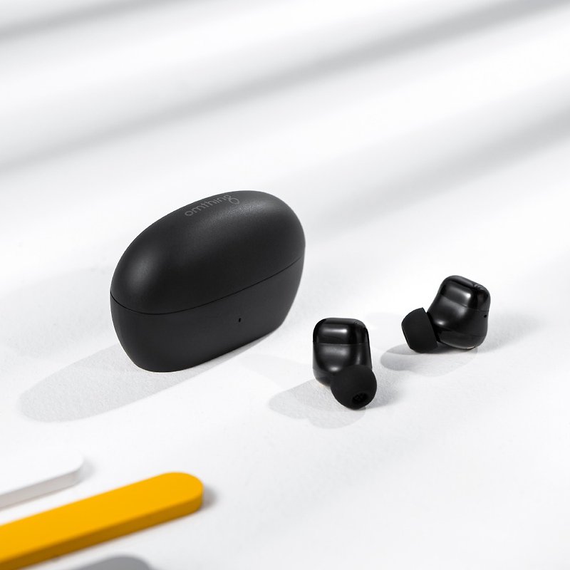 【omthing】AirFree Buds Lightweight Bean True Wireless Bluetooth Headphones/EO009 (Black) - Headphones & Earbuds - Other Materials Black