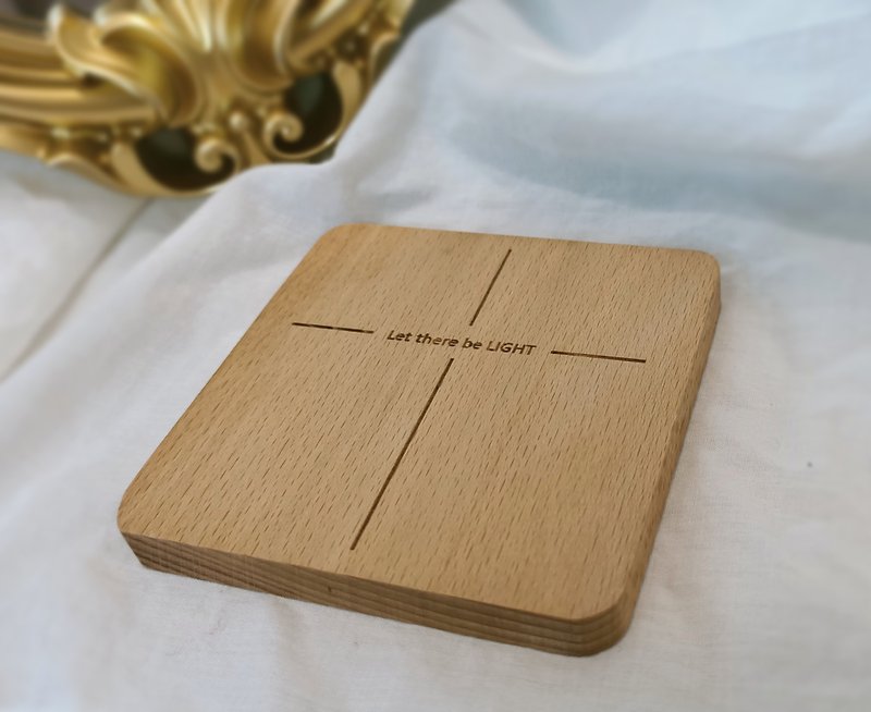 Original Cross Beech Solid Wood Coasters/Happiness Group/Baptism Gifts/Gospel Gifts/Christian Gifts - ที่รองแก้ว - ไม้ 