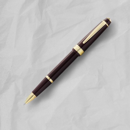 文聚 【CROSS】 Bailey Light貝禮輕盈系列金夾酒紅鋼珠筆 (原廠正貨)