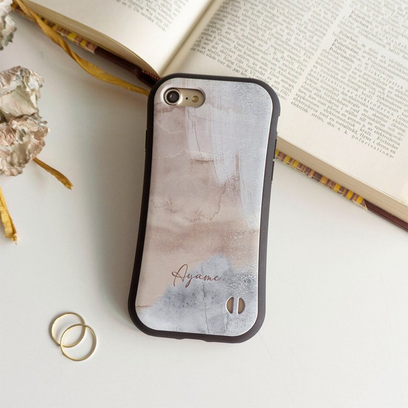 iPhone限定 スマホケース グリップケース 【 ニュアンスアート 名入れ 】 マットカラー ニュアンスカラー Sラインケース iPhone PM03U - 手機殼/手機套 - 塑膠 粉紅色