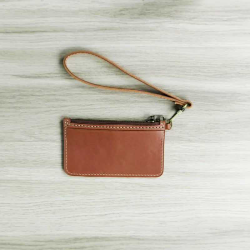 Card Holder Coin Purse | Handmade Leather Goods | Customized Gifts | Vegetable Tanned Leather - Hand-held EasyCard Coin Bag - กระเป๋าใส่เหรียญ - หนังแท้ หลากหลายสี