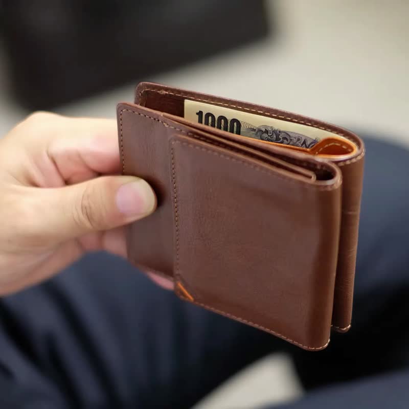 革職人 Duallineデュアルライン お札の見える二つ折り財布 栃木レザー 日本製 - 財布 - 革 ブラック