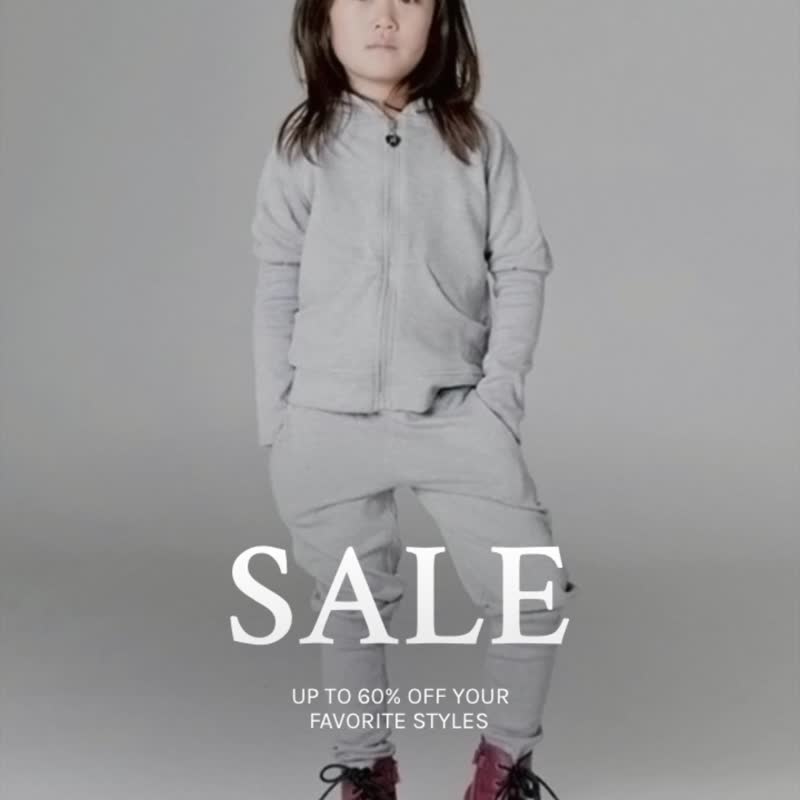 [Swedish children's clothing] Organic cotton complete casual suit from 2 to 10 years old (bag not included) gray - Tops & T-Shirts - Cotton & Hemp Gray