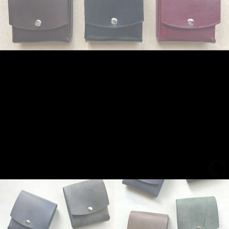 Large capacity mini leather wallet - folmet - - กระเป๋าสตางค์ - หนังแท้ สีแดง