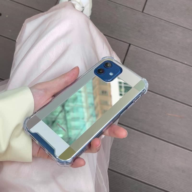 พลาสติก เคส/ซองมือถือ สีกากี - Graphic Print - Mirror Earth Tone Artistic Bar | Personalized Custom Phone case