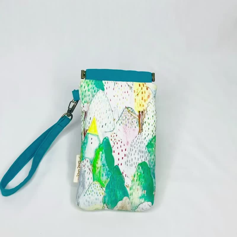 【Japanese Designer Fabric】Glasses Case / Eyeglass Pouch # Forest sketch - Glasses & Frames - Cotton & Hemp 