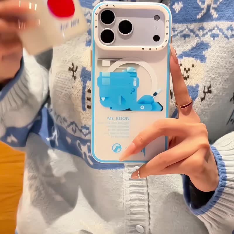 【隱藏式磁吸】Mr.Koon 鋁合金按鍵全磨砂防摔防刮iPhone17p - 手機殼/手機套 - 塑膠 白色