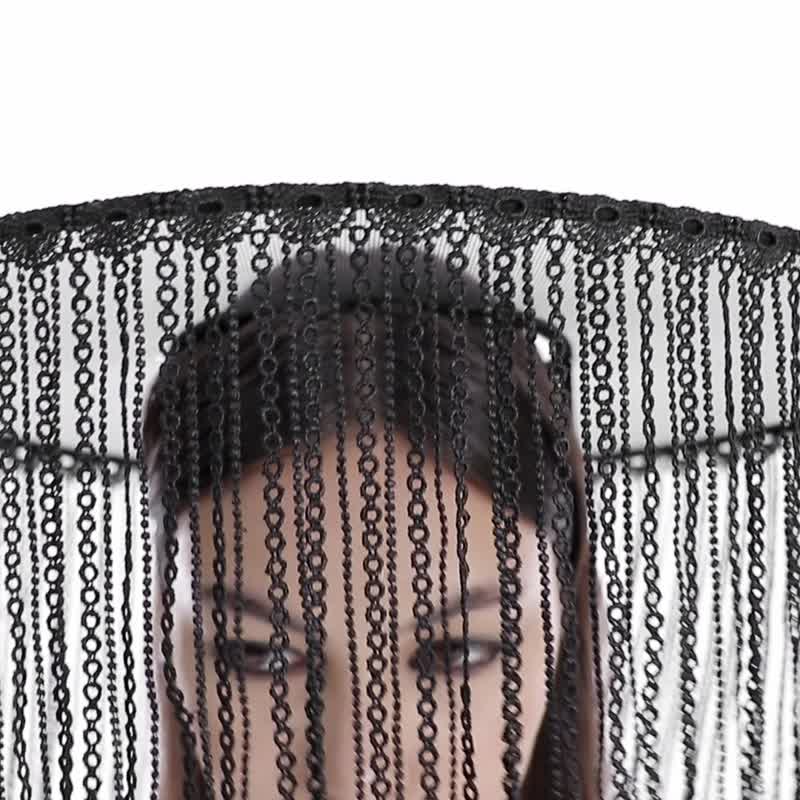龐克方仙道俠女流蘇斗笠 - 帽子 - 其他材質 黑色