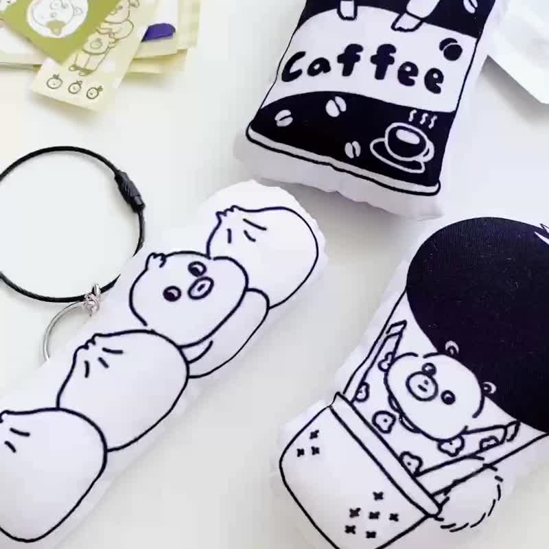 リトルチキン小籠包-形のキーホルダー/チャーム/ワイヤーロープリング - キーホルダー・キーケース - ポリエステル ホワイト