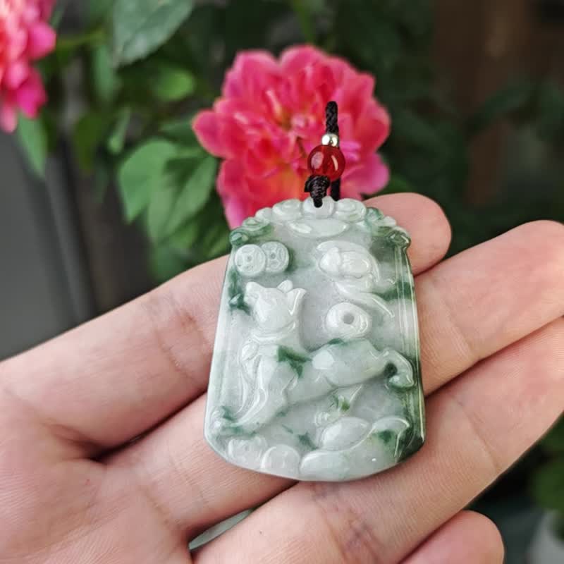 Natural Burmese Jadeite Pendant Necklace Product A - Necklaces - Gemstone Green