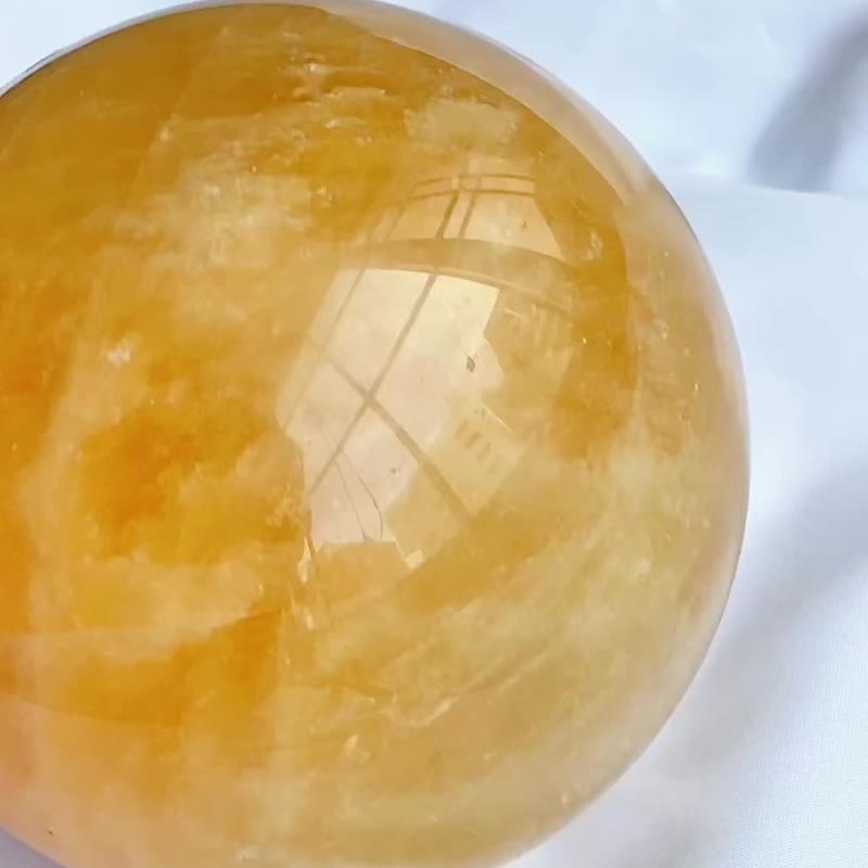 Crystal Stone| Golden Timely Rain | Natural Yellow Square Solution | Crystal Ball 183/184 - ของวางตกแต่ง - คริสตัล สีเหลือง