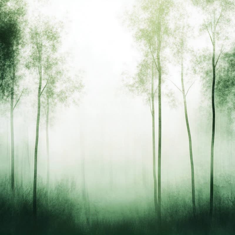 Mist Forest Morning Healing Forest Watercolor Painting Home Decoration Art Giclee Print Living Room Bedroom Hanging Painting - Posters - Cotton & Hemp 