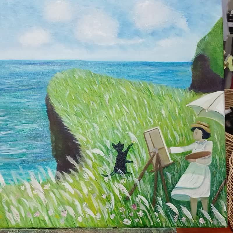 Oil painting on canvas   size 40x30 cm. - 壁貼/牆壁裝飾 - 棉．麻 