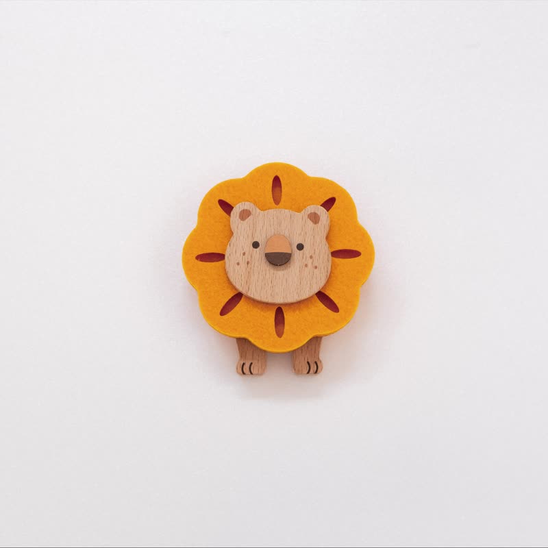 [Good suction coaster-Lion] Magnetic absorption/small daily necessities - Other - Wood Multicolor