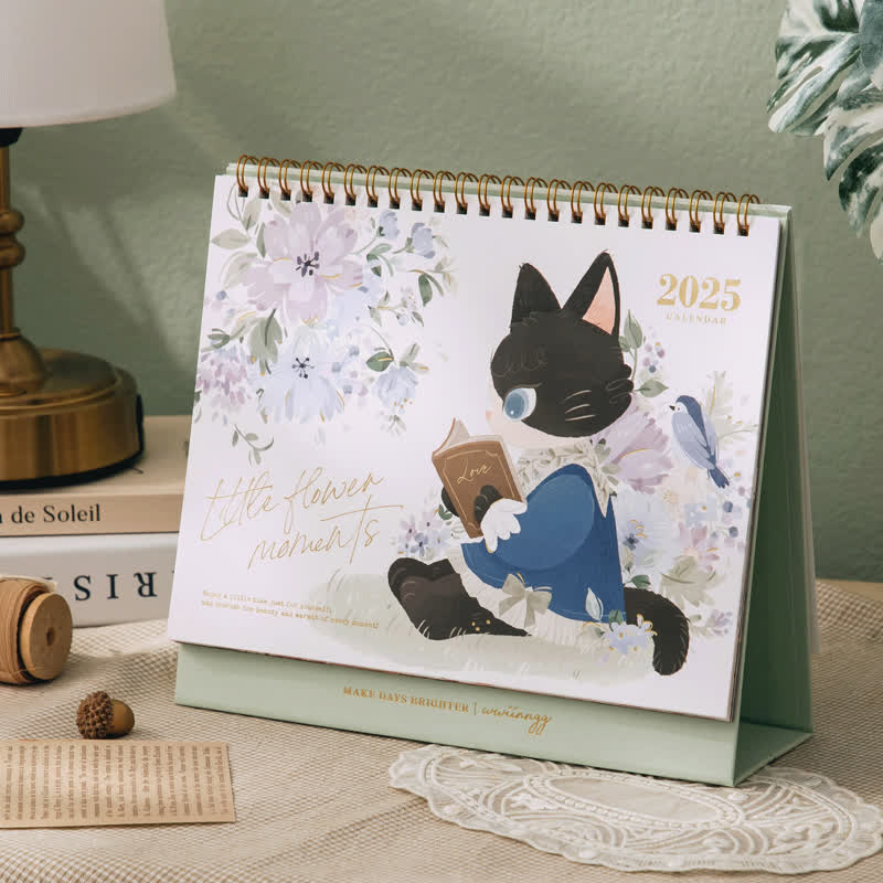 [Christmas Gift Exchange] 2025 Desk Calendar-My Flowers Spend Little Time - ปฏิทิน - กระดาษ หลากหลายสี