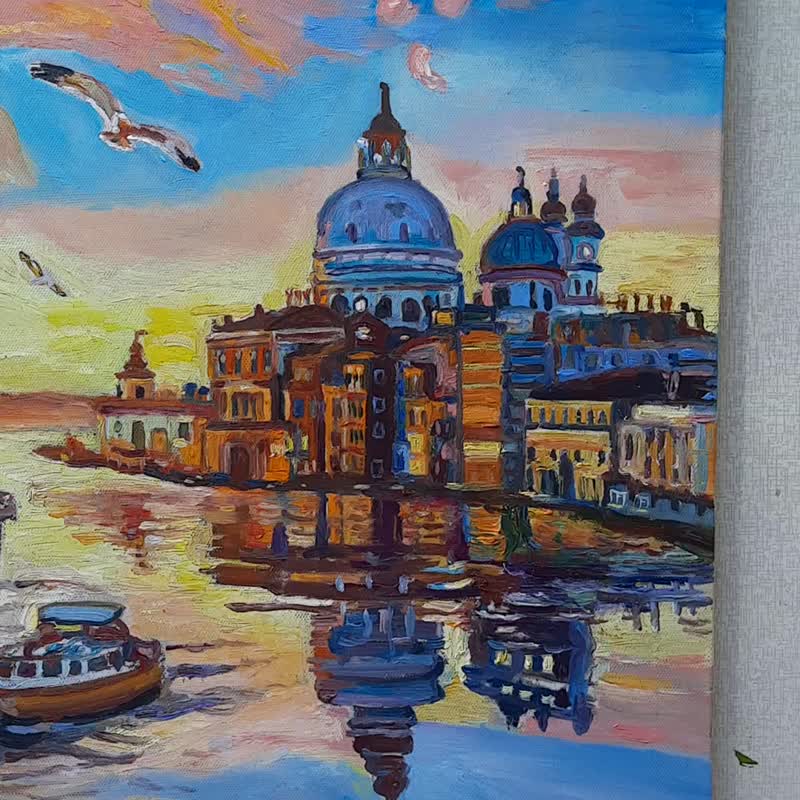 サンセットアートイタリア絵画オリジナルアート油絵壁の装飾