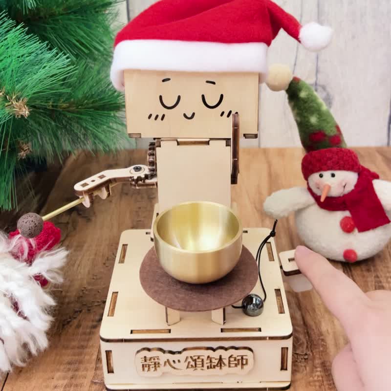 【DIY Handmade Gift】Mindful Singing Bowl Master - Mini Brass Singing Bowl Christmas Gift Healing Accessory - งานไม้/ไม้ไผ่/ตัดกระดาษ - ไม้ สีแดง