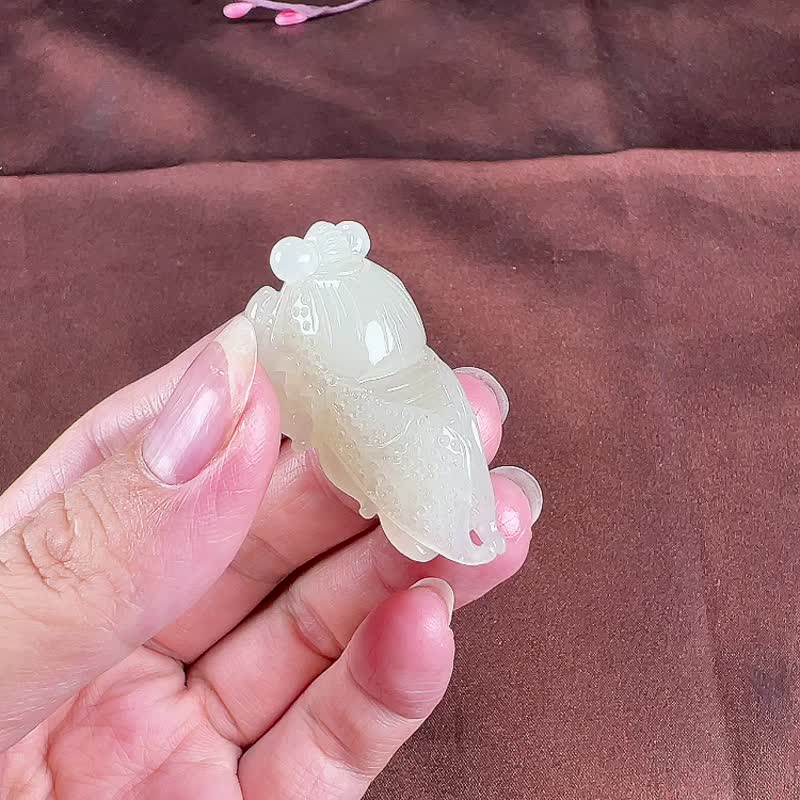 秒殺價 天然新疆和田玉羊脂玉一鳴驚人吊墜 - 吊飾/掛飾 - 玉石 