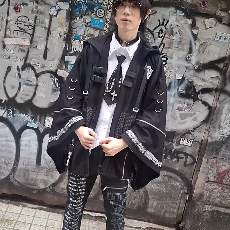 oriental multiculture Sakamoto Ryōma removable sleeve hooded haori  JJ2565 - Men's Coats & Jackets - Cotton & Hemp 