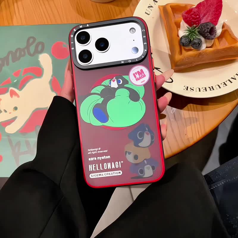 【隱藏式磁吸】HELLONAGI鋁合金按鍵全磨砂防摔防刮iPhone17pm - 手機殼/手機套 - 塑膠 多色
