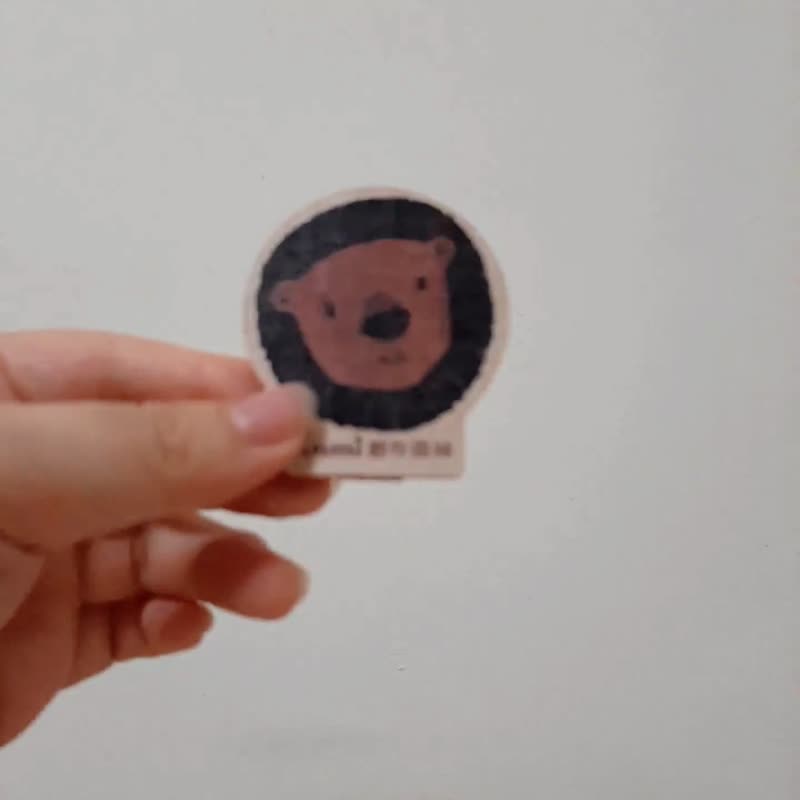 木質多功能小夾 森林小象 客製化禮物 木夾 夾子 相片夾 便條夾 - 文件夾/資料夾 - 木頭 藍色