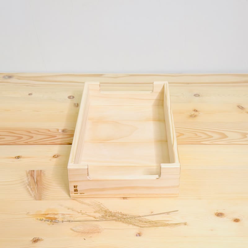 Groove handle storage solid wood box high No. 2 box [30 x19 x7] - Give your home a warmth - กล่องเก็บของ - ไม้ 