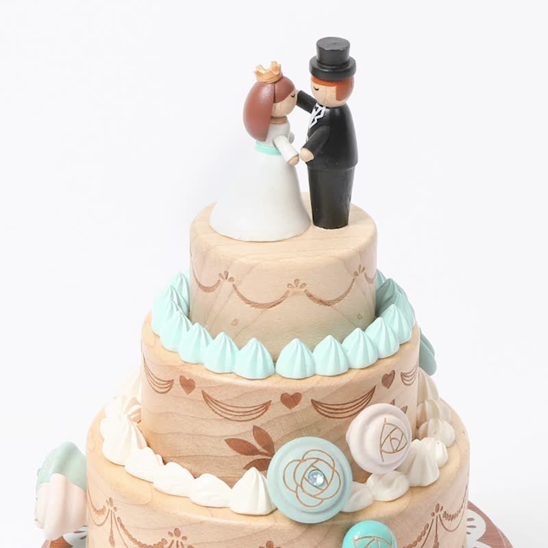 【Wedding Cake】Rotating music box | Wooderful life - Items for Display - Wood Multicolor
