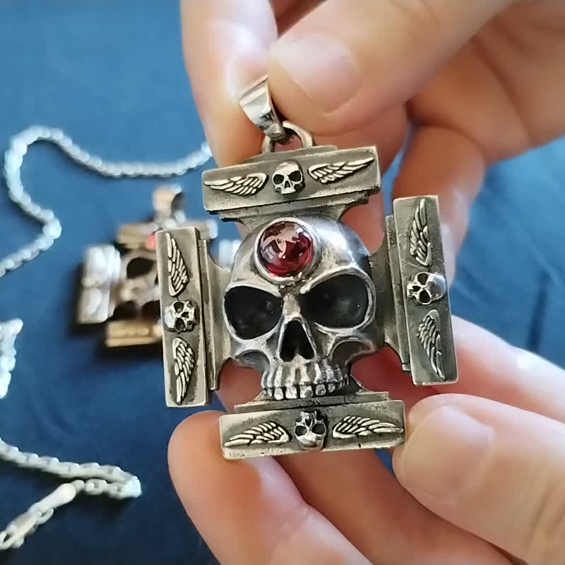 Big Adeptus Ministorum rosarius jewelry pendant Hammer War. War jewelry Hammer. - 項鍊 - 純銀 銀色