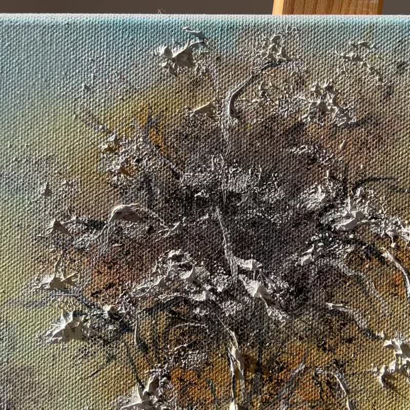 冬の絵画雪景色オリジナルアート風景壁装飾 46x55 cm/18x22