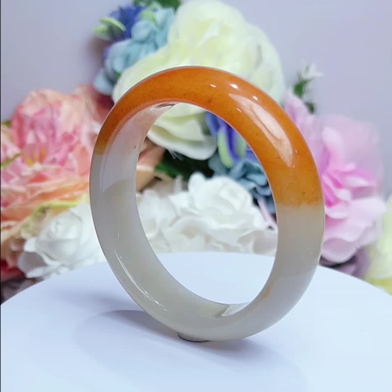 NO.201超稀有金熊貓鐲 平安鐲 內徑 58 MM 圈口 俏色 手鐲 玉鐲 - 手鍊/手環 - 玉石 多色
