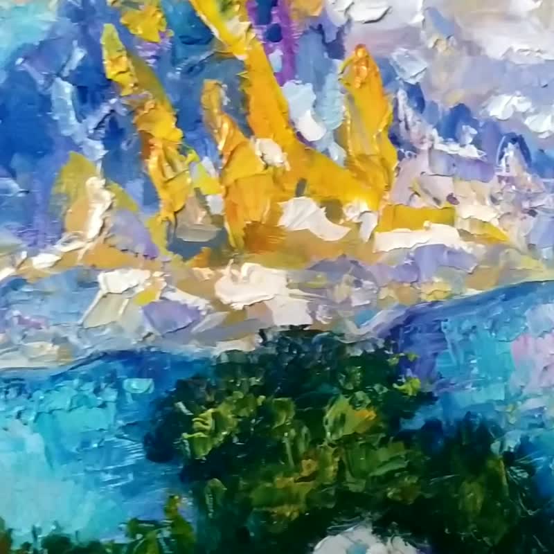 Banff Painting National Park Artwork Canada Landscape Impressionism Art Original - 海報/掛畫/掛布 - 木頭 多色