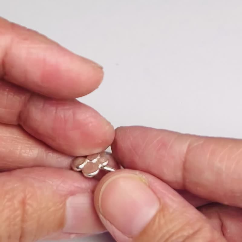 【Line Series】#a359 Dotted Line Ring (Size 13) – Handmade Silver Jewelry - General Rings - Silver Silver