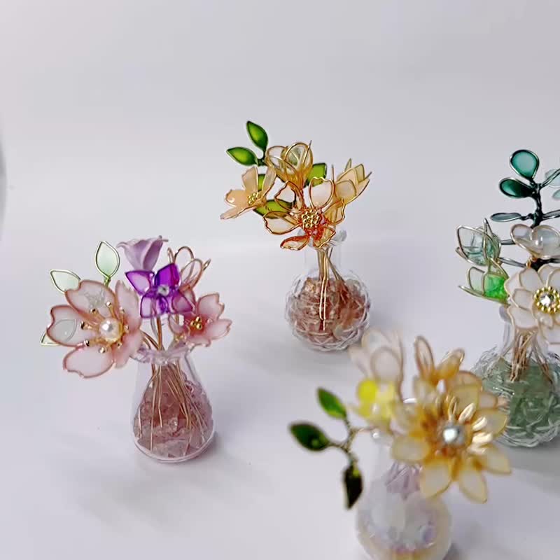 療癒系迷你植栽材料包 六色可選 居家/辦公桌裝飾禮物 - 金工/飾品 - 樹脂 多色
