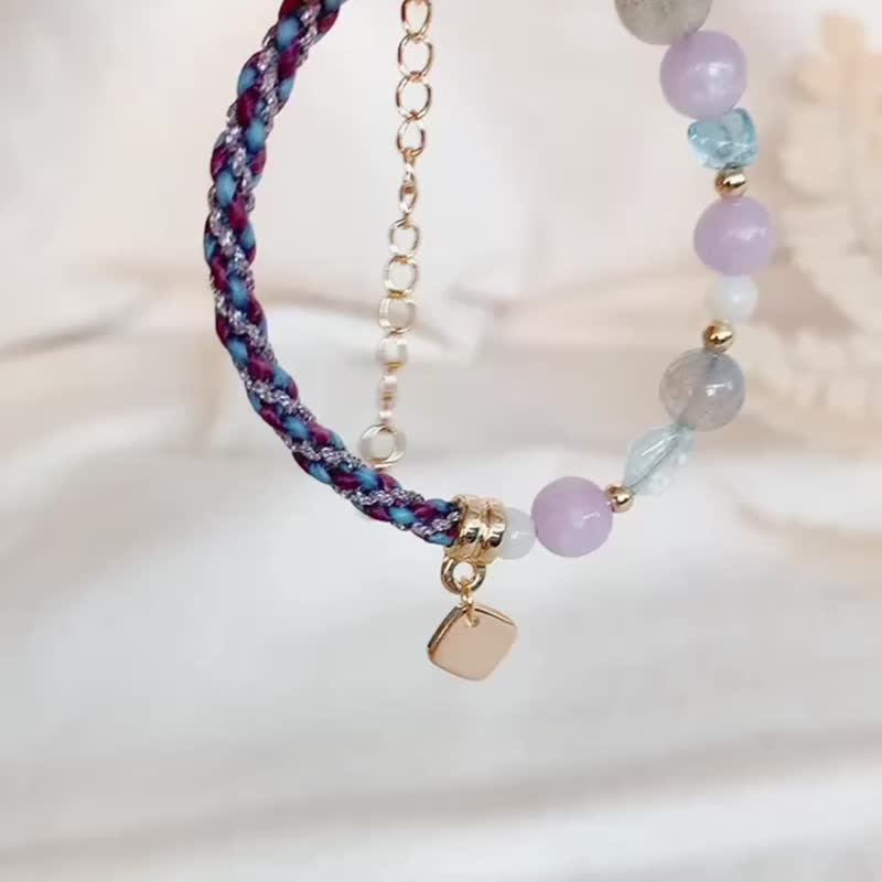 | Colorful World | Jewelry x Bracelet x Plated 14K x Natural Stone x Limited Edition - Good Contrived - สร้อยข้อมือ - เครื่องประดับ สีม่วง