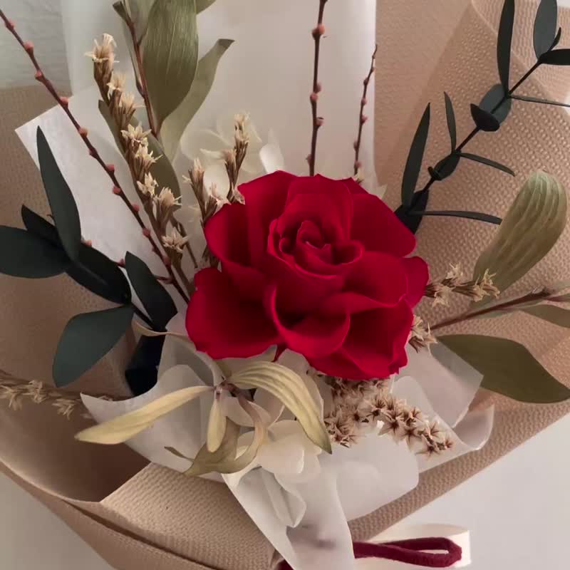 |FLORAL floral works|My Girl-burgundy eternal rose message bouquet - ช่อดอกไม้แห้ง - พืช/ดอกไม้ 