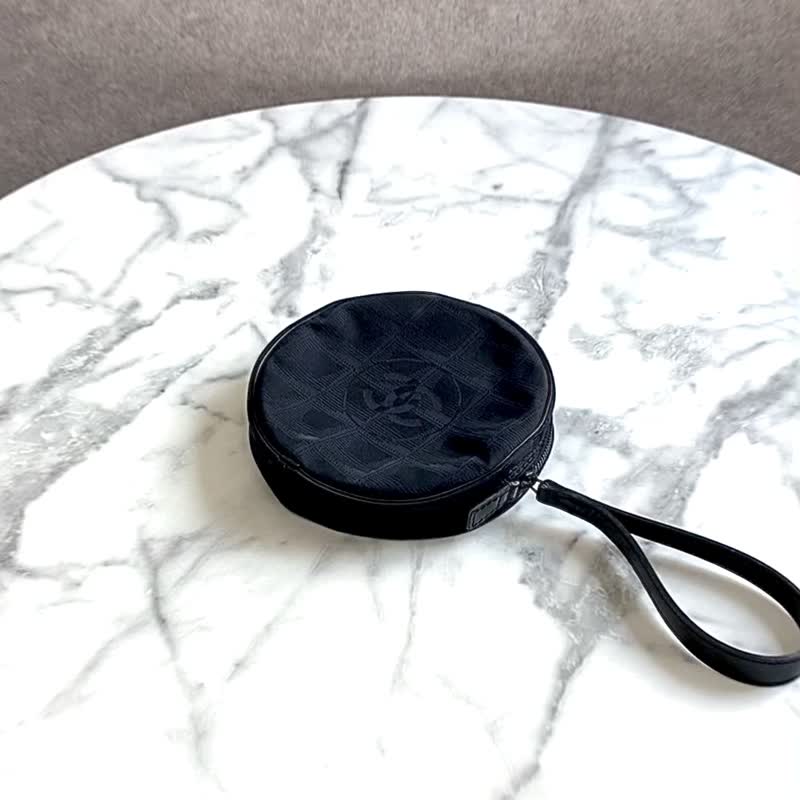 【 日本直送　名牌中古包 】CHANEL シャネル ニュートラベルライン ポーチ ブラック CCロゴ ナイロン 7089201 vintage pwyccn - 化妝包/收納袋 - 尼龍 黑色