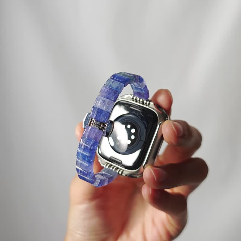 頂級冰種彩色丹泉石 坦桑 Apple Watch 智慧手錶 寶石錶帶 禮物 - 錶帶 - 寶石 紫色