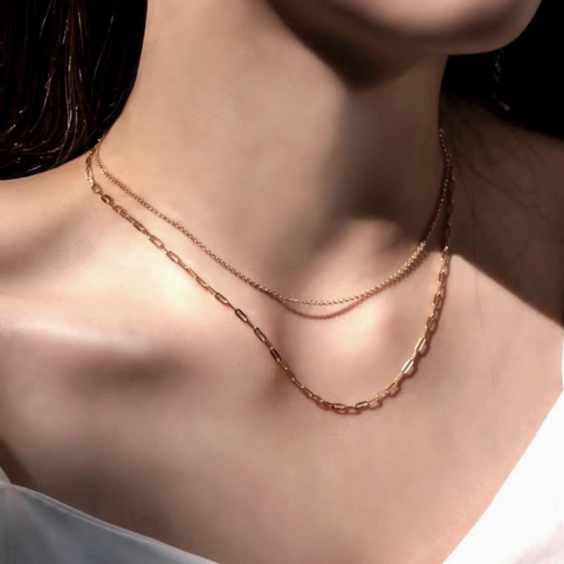 Double Wear Necklace - สร้อยคอ - เงินแท้ สีทอง