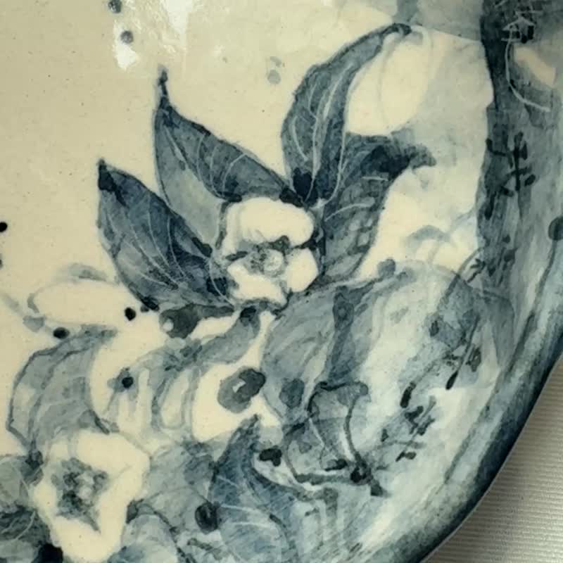消失以後 青花彩繪盤15.8 x 16.6 x 2.8 cm - 盤子/餐盤/盤架 - 陶 