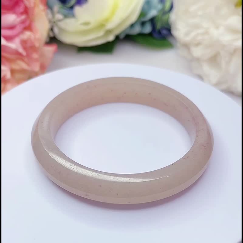 NO.32高冰潤透紫玉61 MM 圈口 佘太翠玉鐲 手環 手鐲 六方鐲 - 手鍊/手環 - 玉石 紫色