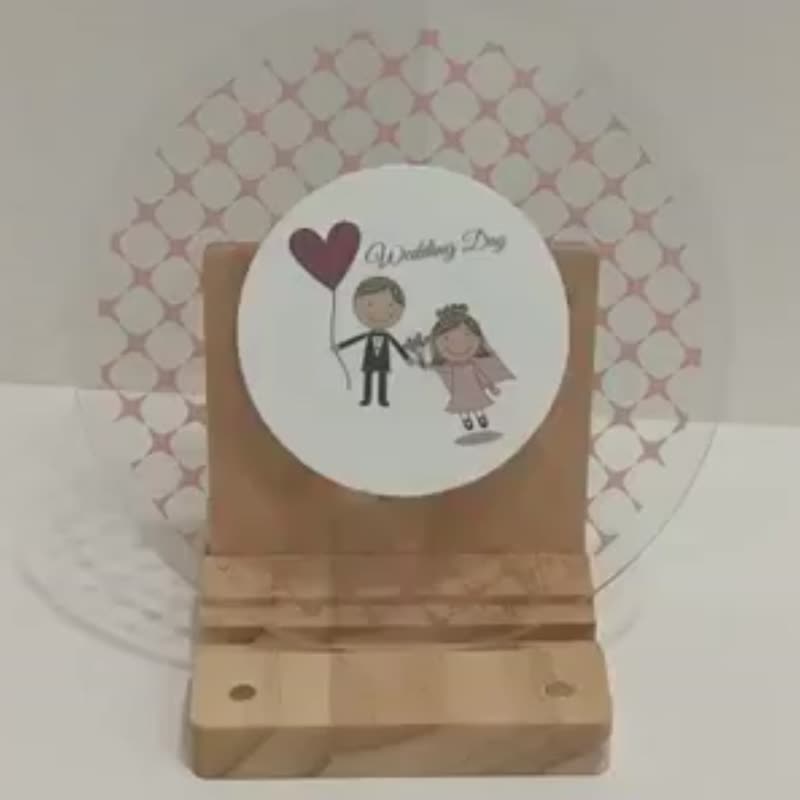 壓克力 LED 婚禮邀請卡 圓形粉白情侶貓頭鷹 含紙信封 結婚 禮物 - 卡片/明信片 - 壓克力 多色